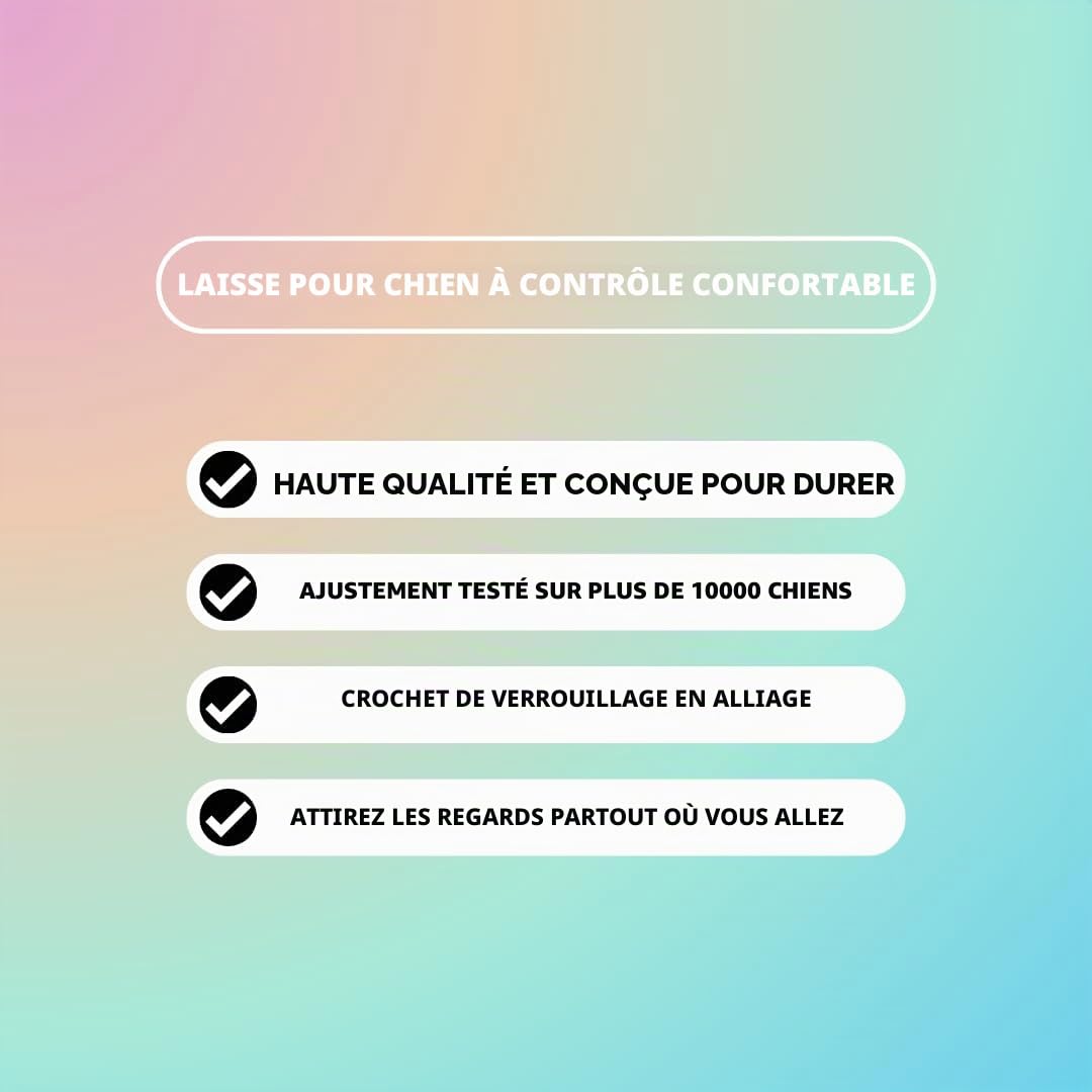 Spark Paws Ensemble laisse et sac à déjections canines de qualité supérieure – Crochet en alliage robuste pour les races puissantes – Confortable, durable et sécurisé – Glaçage pastel