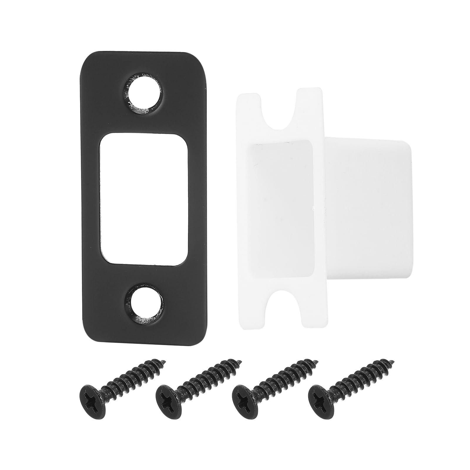 Placa de bloqueo para marco de puerta uxcell de 57 mm x 25,5 mm en acero inoxidable negro