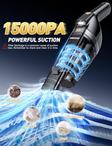 Image of Gxzsk Handheld Vacuum Cordless, 15000PA Hand Held Vacuum, Hand Vacuum