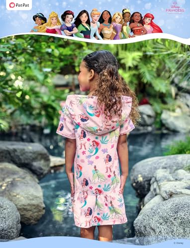 Image of Disney Princess Frozen Stitch Marvel Minnie Girl Swim Cover Up Terry Cloth Swimsuit Coverup Zip-up Bathing Suit Wrap Hooded