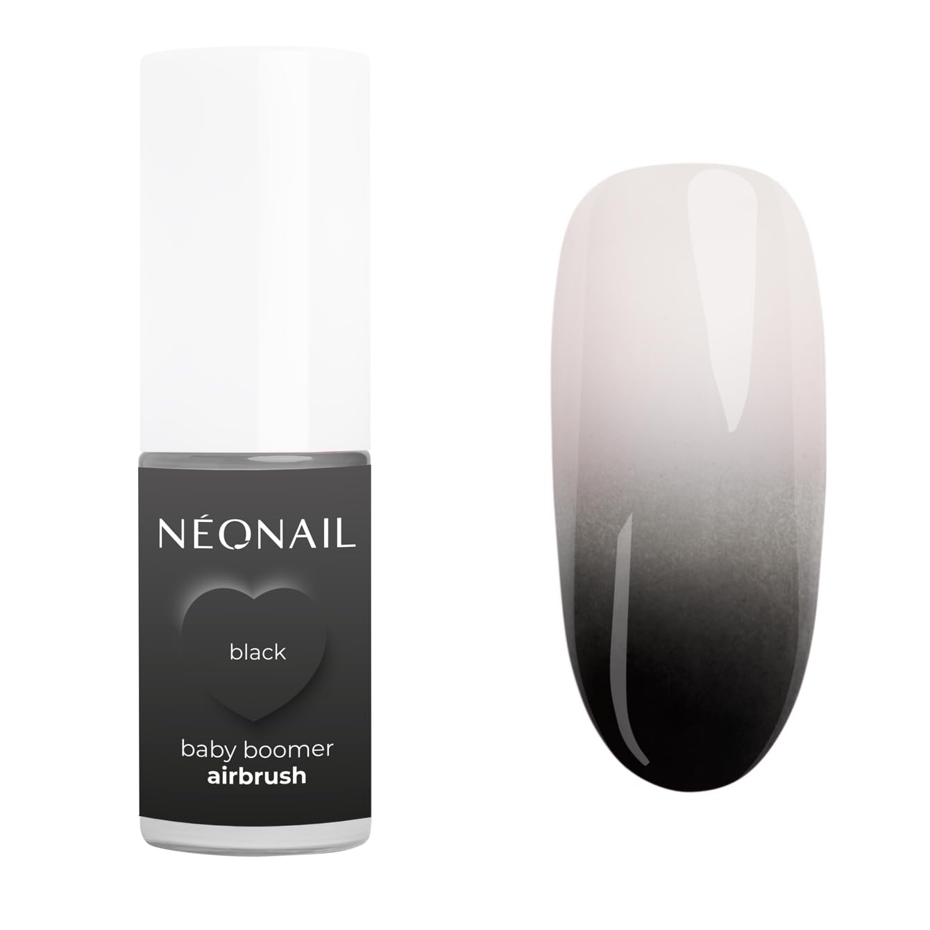 NÉONAIL Baby Boomer Airbrush 5g - Quick Ombre Spray - Nails - Powder - Ombre Spray Nägel - Babyboomer - Nail Powder - Spray - Ombre Spray Nails - Ombre - Black - Schwarz