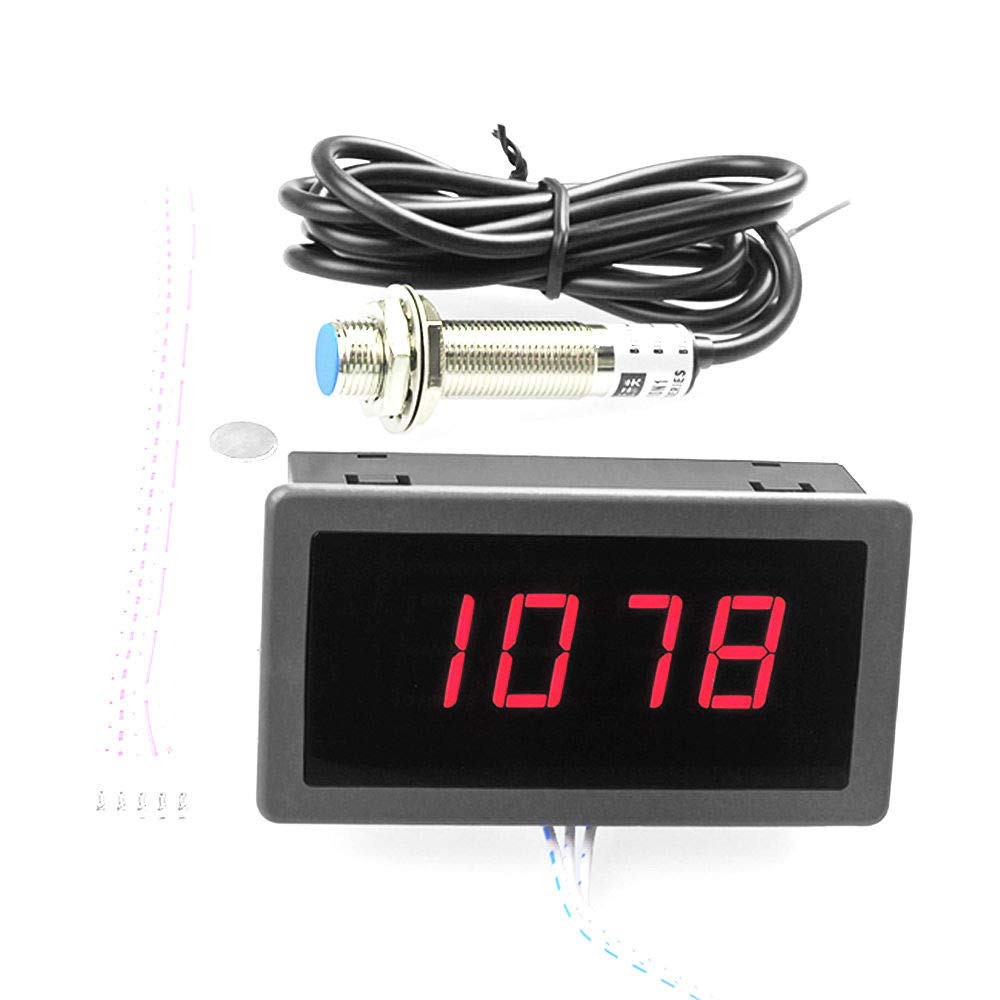 Digital LED Tachometer RPM Speed Meter+Hall Proximity Switch Sensor 40mA Measuring Range 10-9999RPM 4 Bit DC 8-24V-image-47