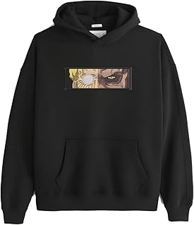 سويت شيرت بغطاء للرأس مطرز بشنطة كبيرة الحجم من انيمي AOT SHINGEKI Attack eren levi - انمي اتاك تطريز ليرين ميكاس اوفر سايز او هودي او توتي باج تي شيرت 53