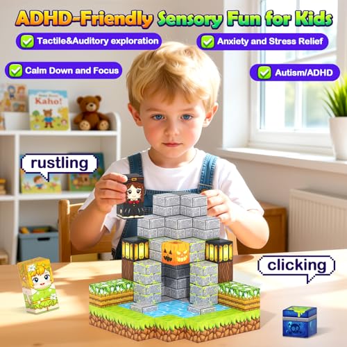 Image of Magnetic Blocks - 100PCS 0.8 inch Building Cubes Mine Magnet World Craft Set