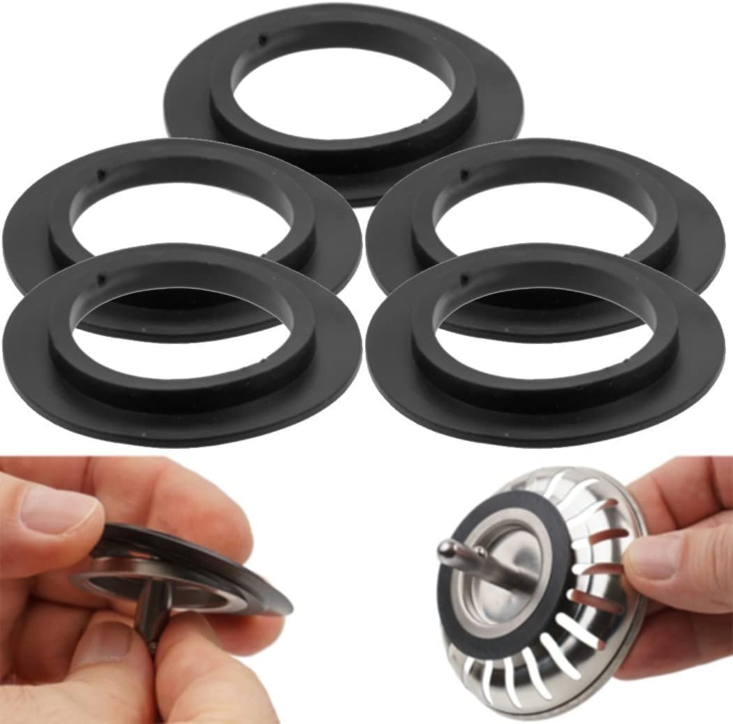 Arandela de Goma para Filtro de cestillo, Junta de Goma para Fregadero, Juntas tóricas, Juntas para tuberías, Tapones a presión para bañera, 5 Piezas (para 82 83 mm)