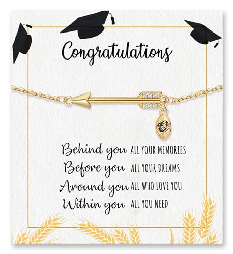 Graduation Gifts for Her 2025, 2025 Graduation Gifts High School College Graduation Gifts for Teen Girls 5th 8th Grade Masters Degree Grads Initial Bracelets for Women Letter A-Z Charm Bracelet Daughter Niece Granddaughter Girlfriend Jewelry