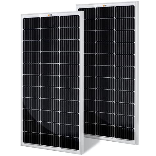 RICH SOLAR 200 Watt 12 Volt Monocrystalline Solar Panel 2 Pack of 9BB Cell 100W High Efficiency Solar Module Charge Battery for RV Trailer Camper Marine Off Grid