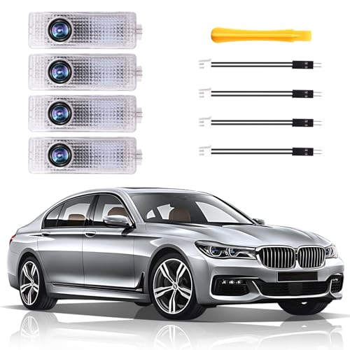 4PCS Car Door Light Projector HD Logo Welcome LED Lights Compatible with 1/3/4/5/6/7/X1/X2/X3/X4/X5/X6/M/GT Series Car B Accessories(B-BM)