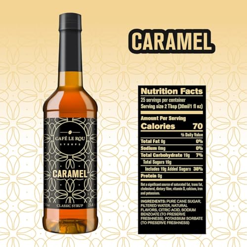 Image of NEW Vanilla & Caramel Coffee Syrup, 2 Bottles each (25.4oz)*Includes 4 Coffee Syrup Dispensers*Flavoring Syrups for Coffee, Tea and Espresso