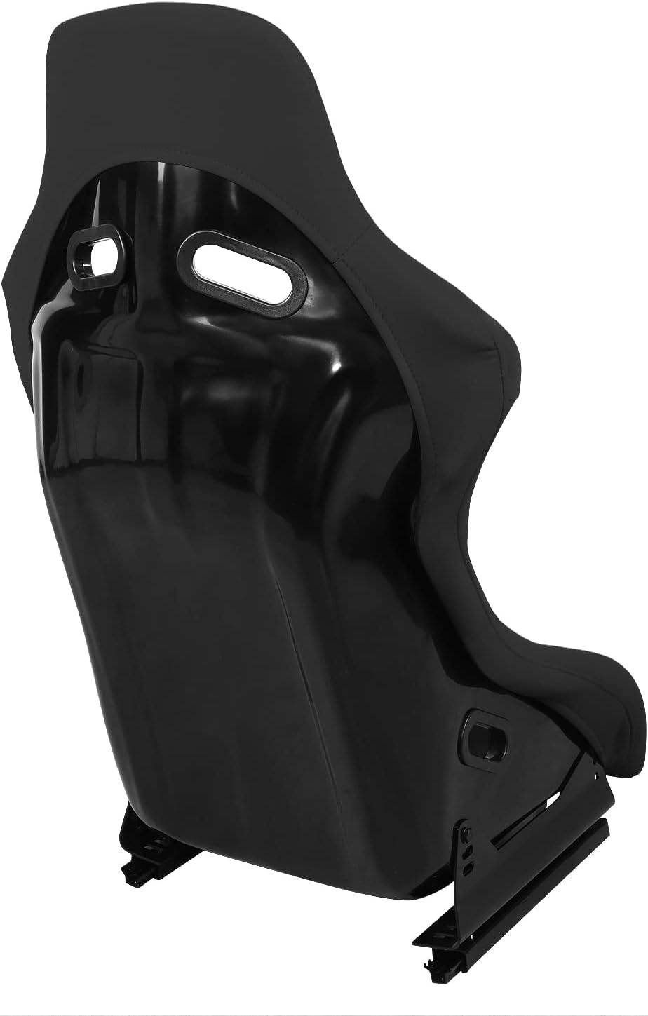DNA MOTORING 2PCS Fixed Back Racing Bucket Seats for 4 Point Harness, Black Woven Fabric (37.5" H X 23" W X 25" D) RS-JBR-BK-002