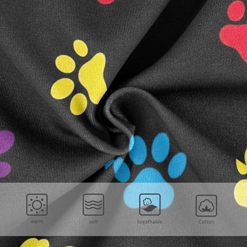 Multicolored Dog Paw Prints Black Little Girl Panties Toddlers Underwear Floral Cotton Florals Underpants Briefs 2t3