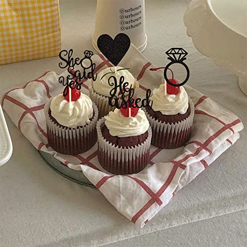 ZHUOWEISM Glitter Heart Ring Cupcake Toppers #TOP23