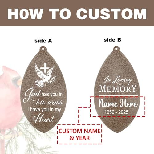 Image of ASTARIN Personalized Sympathy Wind Chimes, Sympathy Gifts for Loss Mother Wife Husband, Deep Tone Large Personalized Wind Chime for Indoor Outside, in Loving Memory of Loved One, Produced in Texas
