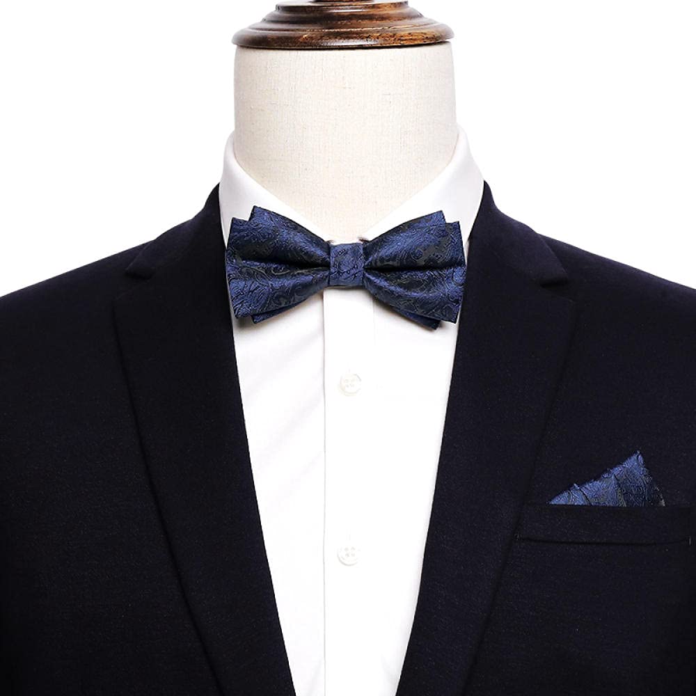 Muszka Do Krawata Muszka Do Krawata Wstępnie Zawiązanatibetan Blue Lead Tie Wedding Męskie Ślub Pana Młodego Z Osobowości Brytyjski Wiatr Business Bow-Tybetański Paisley.