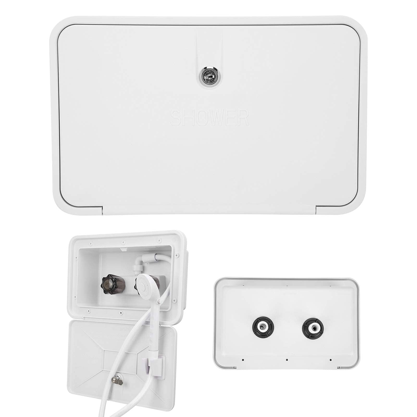 Box doccia esterno camper, box doccia esterno kit lavaggio esterno serratura accessorio barca camper camper kit box doccia esterno camper rubinetto per tubo flessibile camper rimorchio doccia cowb