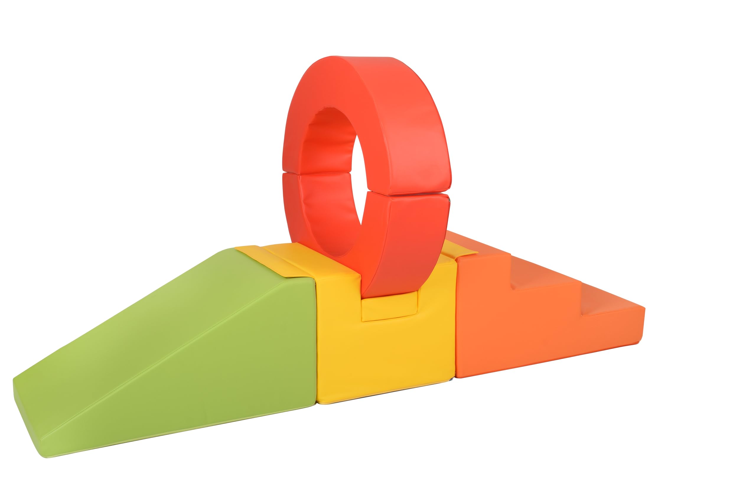 Soft Play Steps Slide Hoop Set - Colour Options - Soft Play Equipment (Rainbow/Multi)