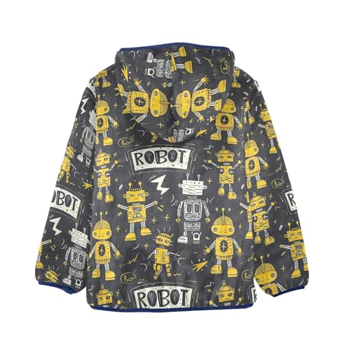 CHIFIGNO Cute Cartoon Toddler Boy Jackets Fleece Lined Fleece Zip up Jacket Boys Fall Jacket with Hooded 5T2