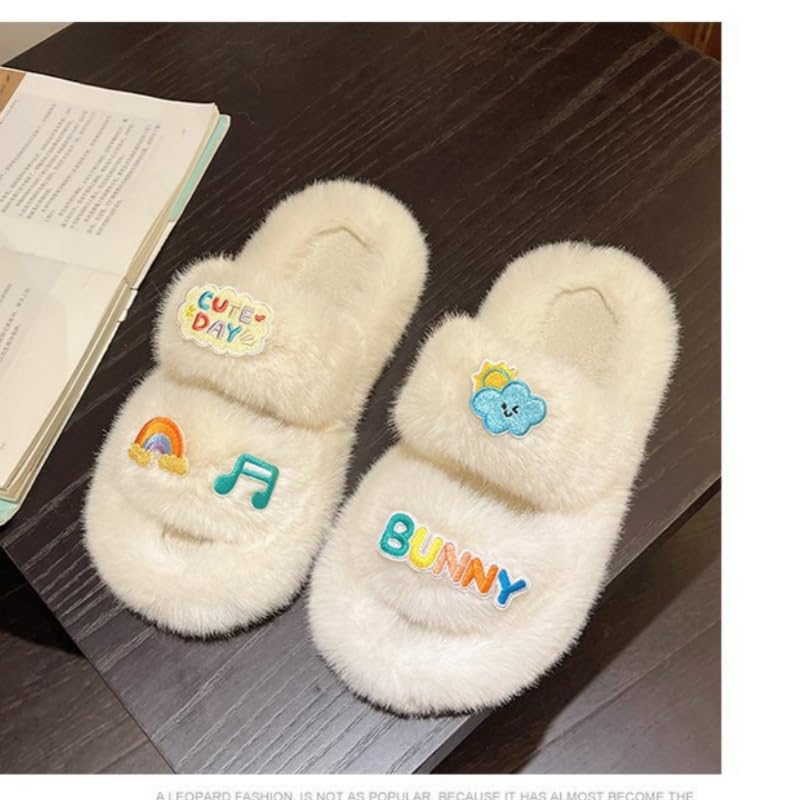 Women's Winter Thick-Soled Slippers - Cozy Artificial Plush Indoor/Outdoor House Shoes with Warm Lining2