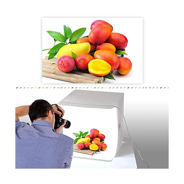 Foto Zelte Mini Leuchtkasten Fotostudio Tragbare Kleine Faltbare Studiobox LED Lichtbox Softbox Kit mit 2 Farben… – Bild 6