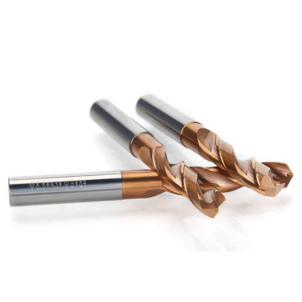 Punta elicoidale da 65 gradi 1.0-9.0mm Punte da trapano in metallo duro integrale per utensili di perforazione in metallo duro 3D Matkap intero in acciaio al tungsteno, 1,3 mm, 5 pezzi