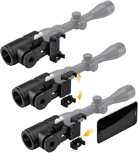Vista 3 de Adaptador de cámara de montaje para rifle - Adaptador de cámara para teléfono inteligente para caza y observación de aves - Ángulos dobles