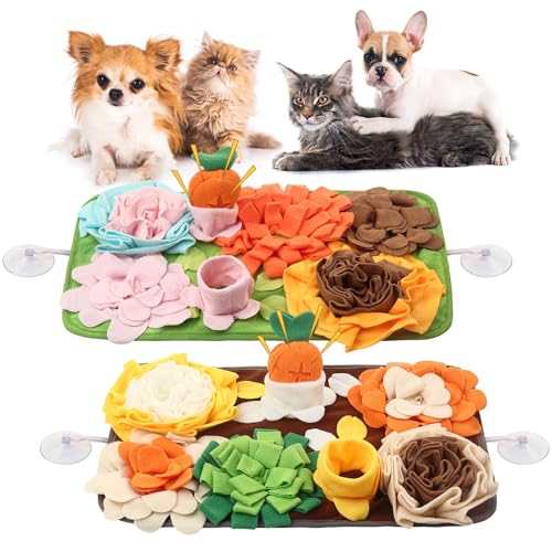 Ameami 2 PCS Snuffle Mat for Dogs Small - Slow Eating and Encourages Natural Foraging Skills, Cat Snuffle Mat Help Stress Relief and Training