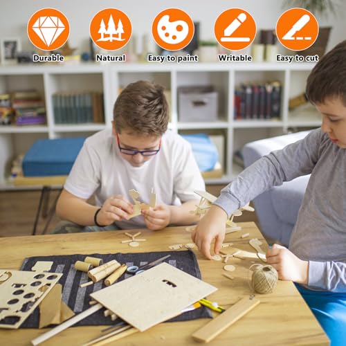 12 Stück A4 Sperrholz, 300mm x 210mm Sperrholzplatte, Sperrholzplatte 2mm, Holzplatten zum Basteln, Geeignet für Schnitzen, Modellbau, Laserschneiden, Brandmalerei, Dekorieren, Gemälde