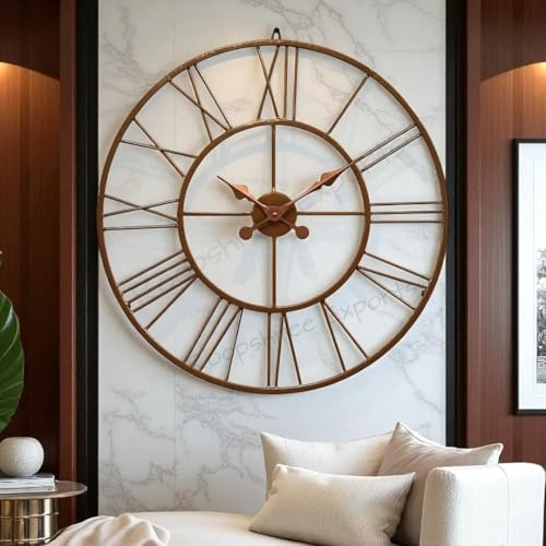 Image of Vintage Handicraft Iron Decorative Art Ware /Handcrafted Decorative Wall Art Clock /VC-9178-24