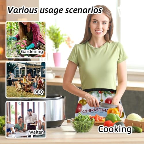 Lot de 3 tabliers courts de chef avec 3 poches pour cuisine