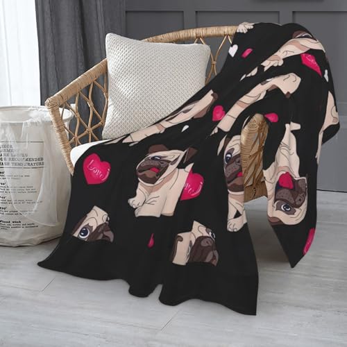 Couverture flanelle carlin imprimée super douce lit et camping - 8