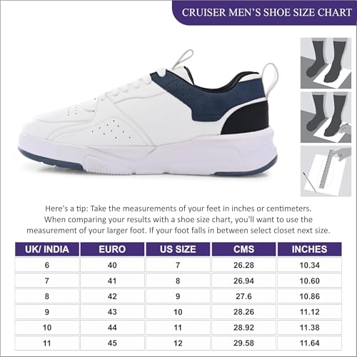 Image of Cruiser Men's Casual Sneakers | Color Block Lace Up Shoes | Minimalist Design, Flat Laces Padded Collar Sneaker & Multi Panel Platform Sole | Lightweight Casuals for Work & Outings (2672)