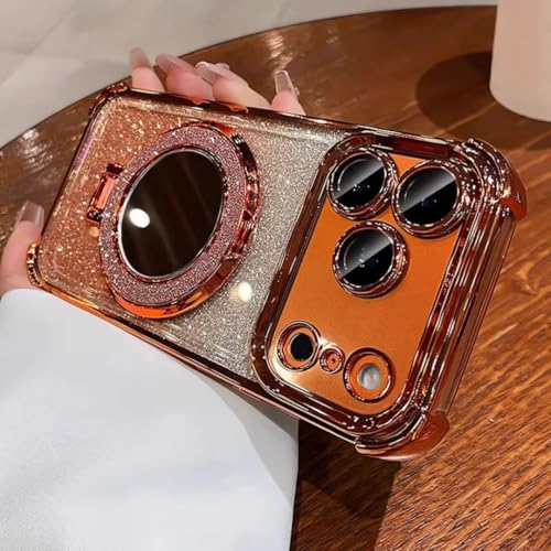 Étui de protection iPhone 12 paillettes anti-chute avec miroir au dos