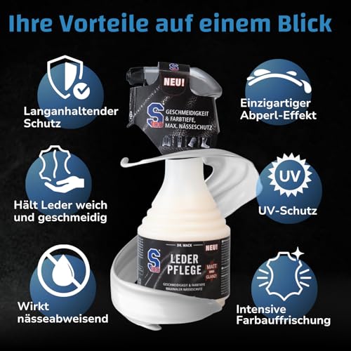DR. WACK - S100 Leder-Pflege 500 ml - Farbloses Lederpflege Spray für Motorradbekleidung - Nässeschutz durch Bienenwachs - Für Glattleder… – Ansicht 5