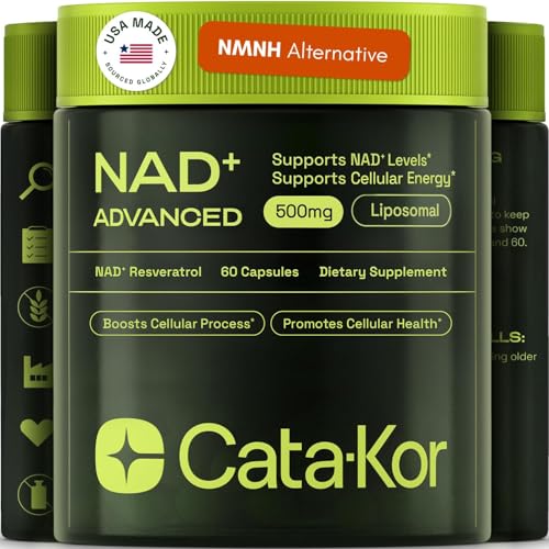 Best Nad Supplement for Women to Boost Energy and Support Healthy Aging 2 Cata-Kor NMNH Supplement Alternative – Liposomal NAD + Resveratrol – 30-Day Supply – High Purity NAD Supplement for Energy & Healthy Aging – 60 Capsules
