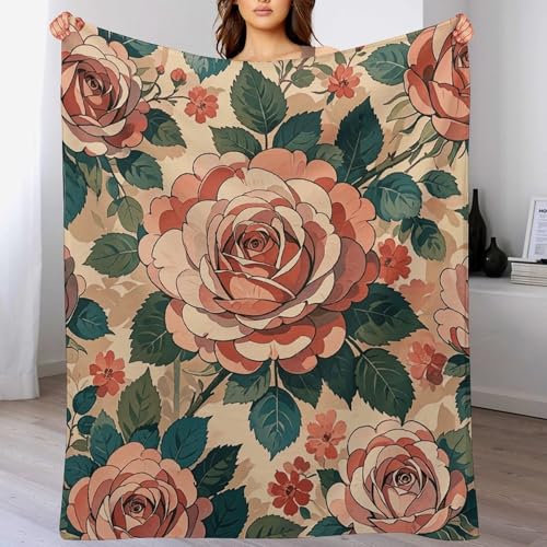 Couverture en flanelle légère et chaude à motif de rose unique - 6