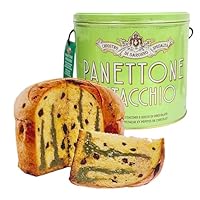 Chocolate, Pistachio, Fruity Panettone Cake Tin - Authentic Chiostro Di Saronno Assorted Flavour Panettones. Christmas Cake for Birthday Gifts, Christmas Gifts (Pistachio)