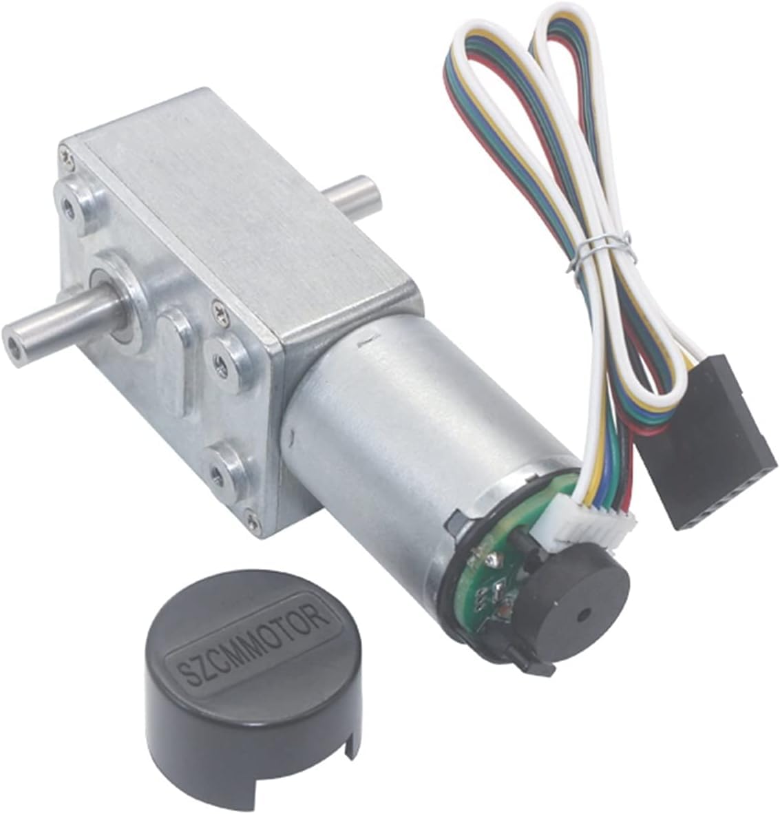 Gleichstrommotor mit hohen Drehmolekülen, DC Schneckengetriebe 6V 12V 24V 6-150RPM 25kg.cm Drehmoment 3W Mit Encoder Metal Gear (12v,66rpm)