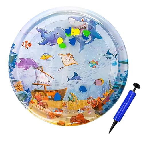 Rodamiento de rodamientos sensoriales inflables | PET INBROBLIBLE PVC engrosado, servicio de enriquecimiento interactivo Alfombra de juego de agua plegable para gatos alfombra sensorial para mascotas