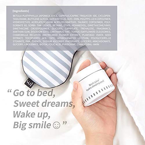 ENATURE Birch Juice Hydro Sleeping Pack 75g/2.6 oz, Moist skin all nightcream, Animal ingredients free, Paraben-free