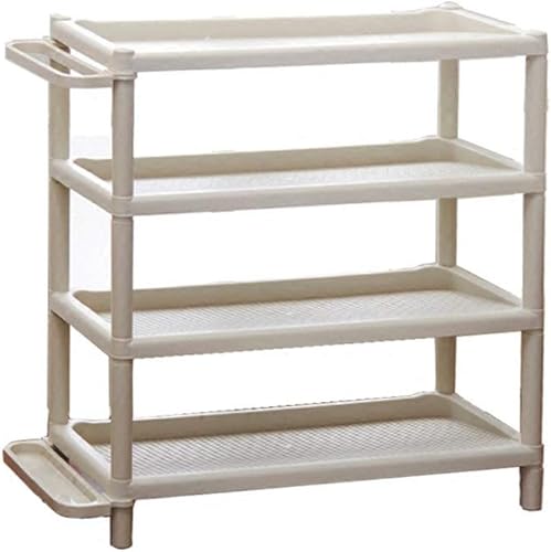 ZEELYDE Zapatero de plástico multicapa con marco de pantufla de almacenamiento de pie organizador de zapatos gabinete de tela no tejida estantes