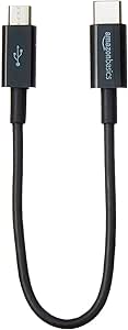 Amazon Basics USB-C to Micro USB 2.0 Cable for Smartphone- 15.2 cm, Black