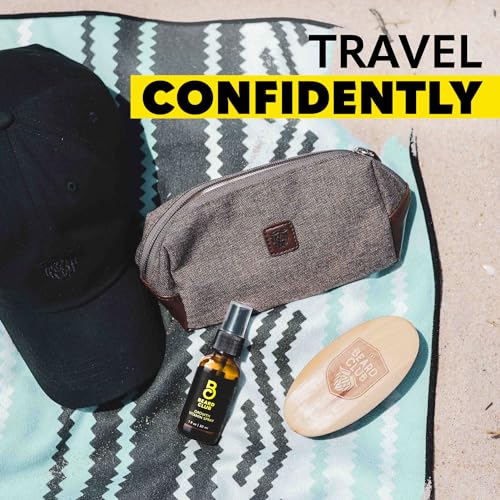 The Beard Club Stylish Travel Toiletry Bag for Men: Durable, Lightweight & Room Toiletry Travel Bag for Grooming Essentials, Shaving Kit, Shower & Bathroom Accessories