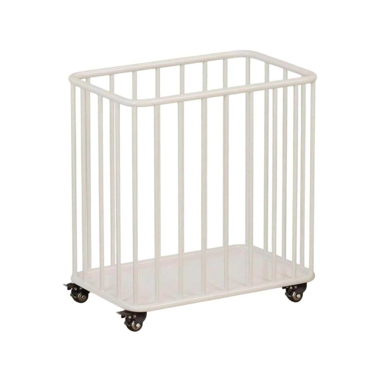 Caster Wheels Wheeled Metal Rack uncoveredTop Rolling Storage Rack Rounded Corners Metal Storage Mobile Organizer Flat Base, White, 40-25-47cm-image-43