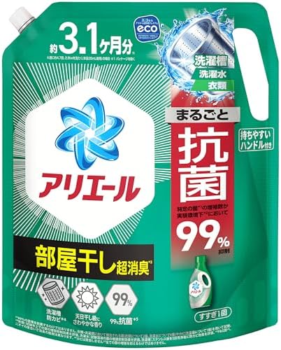 （11:30時点） アリエール 洗濯洗剤 液体 超抗菌プレミアム 部屋干し超消臭 天日干し級にさわやかな香り 詰め替え 2210g[大容量]