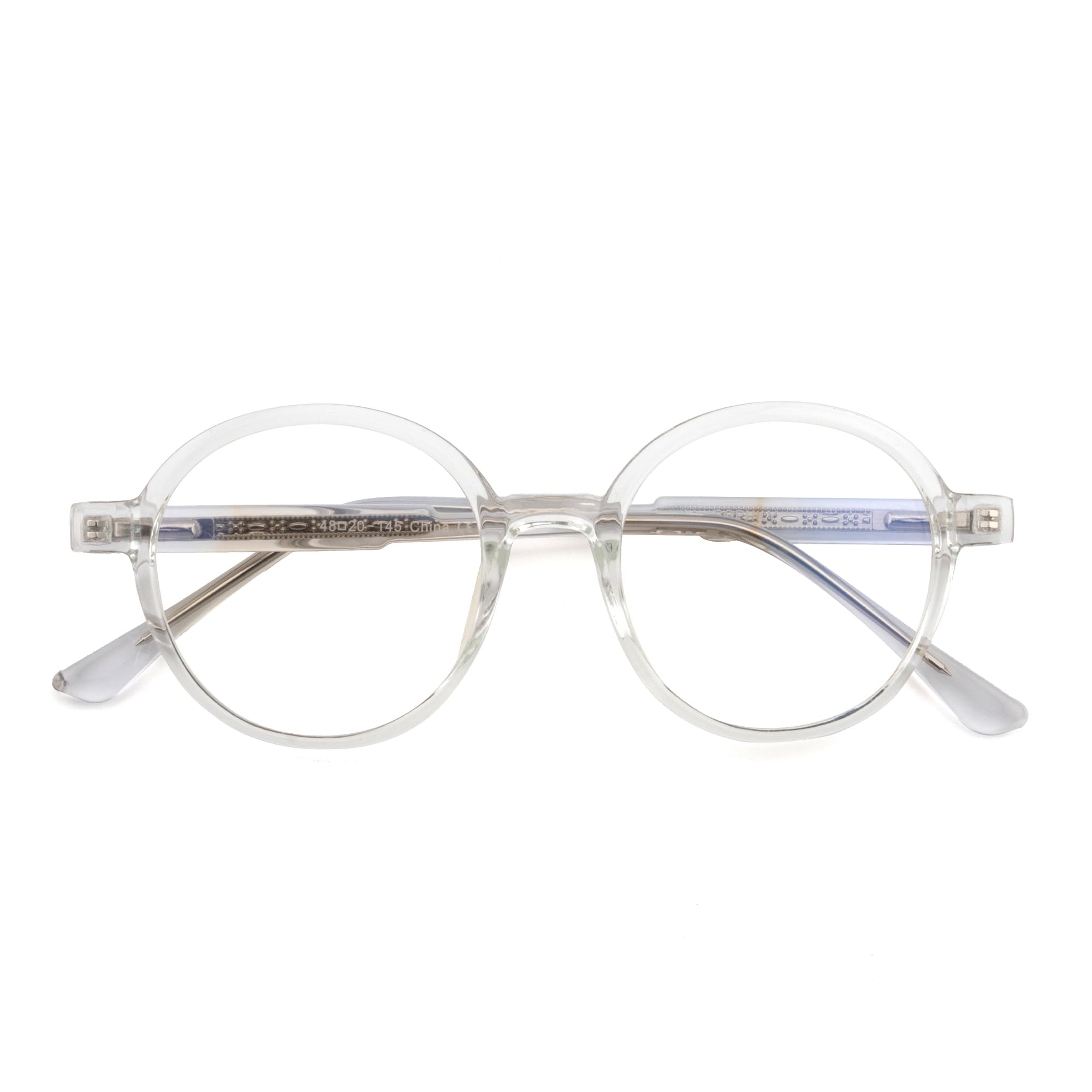 SOPHILY Round Blue Light Blocking Glasses Men Women Acetate Optical Eyewear Frame Non Presription Clear Lens