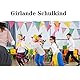 Wimpelkette Outdoor Pastell 4 Stück– GREATRIL 16 M Girlande Kinderzimmer Wetterfest Stoff Wimpel für Garten Geburtstag Einschulung Schulkind Klassentreffen Karneval Ostern Party Deko
