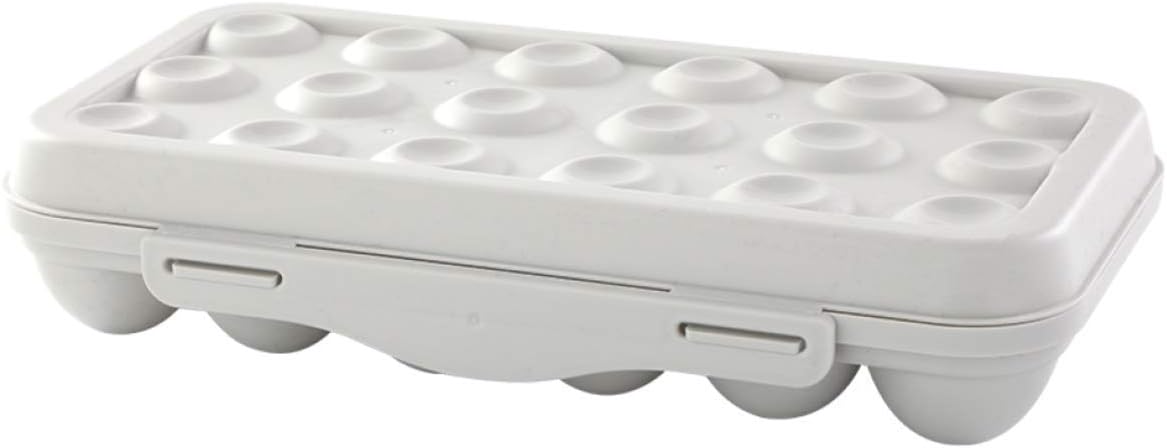 ONICORN Egg Holder for Refrigerator, 18 Grids Egg Storage Container for Refrigerator, Kitchen Plastic Deviled Egg Tray with Lid. (1PCS) (Grey)