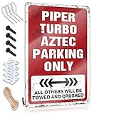 ADWD Bar Funny Signs Piper Turbo Aztec Parking Only Tin Sign Man Cave Signs and Decor Metal Signs Decor (Size : 20X30CM)