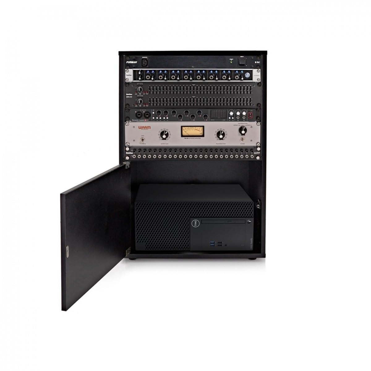 8U Studio Rack Cabinet di Gear4music Nero H-76cm L-52cm P-47cm