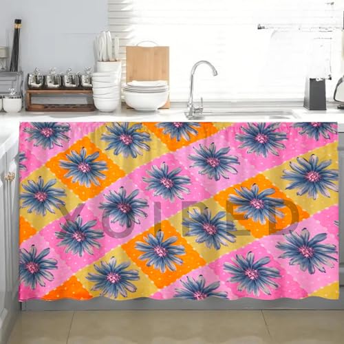Image of Multipurpose Kitchen Sink Curtain | Under Sink Cabinet Cover Curtain | Waterproof Printed Kitchen Sink Curtain | Home & Kitchen Decor Curtain (Multi Flower, Pack of 1)